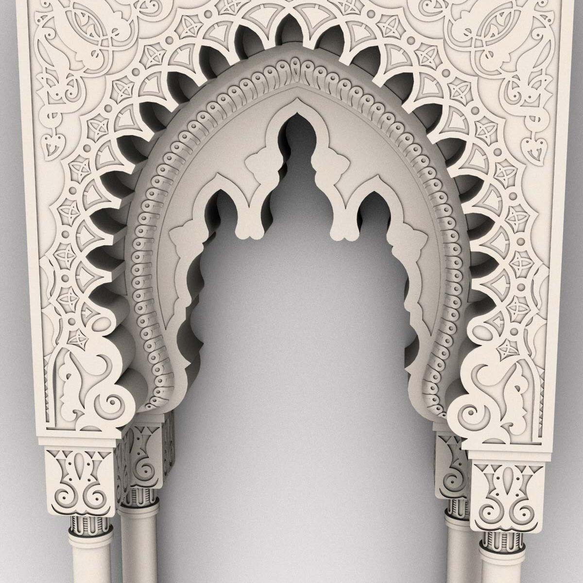 Pórtico árabe modelado en 3D